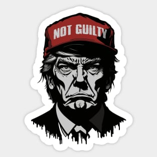 Trump Mugshot Not Guilty Sticker